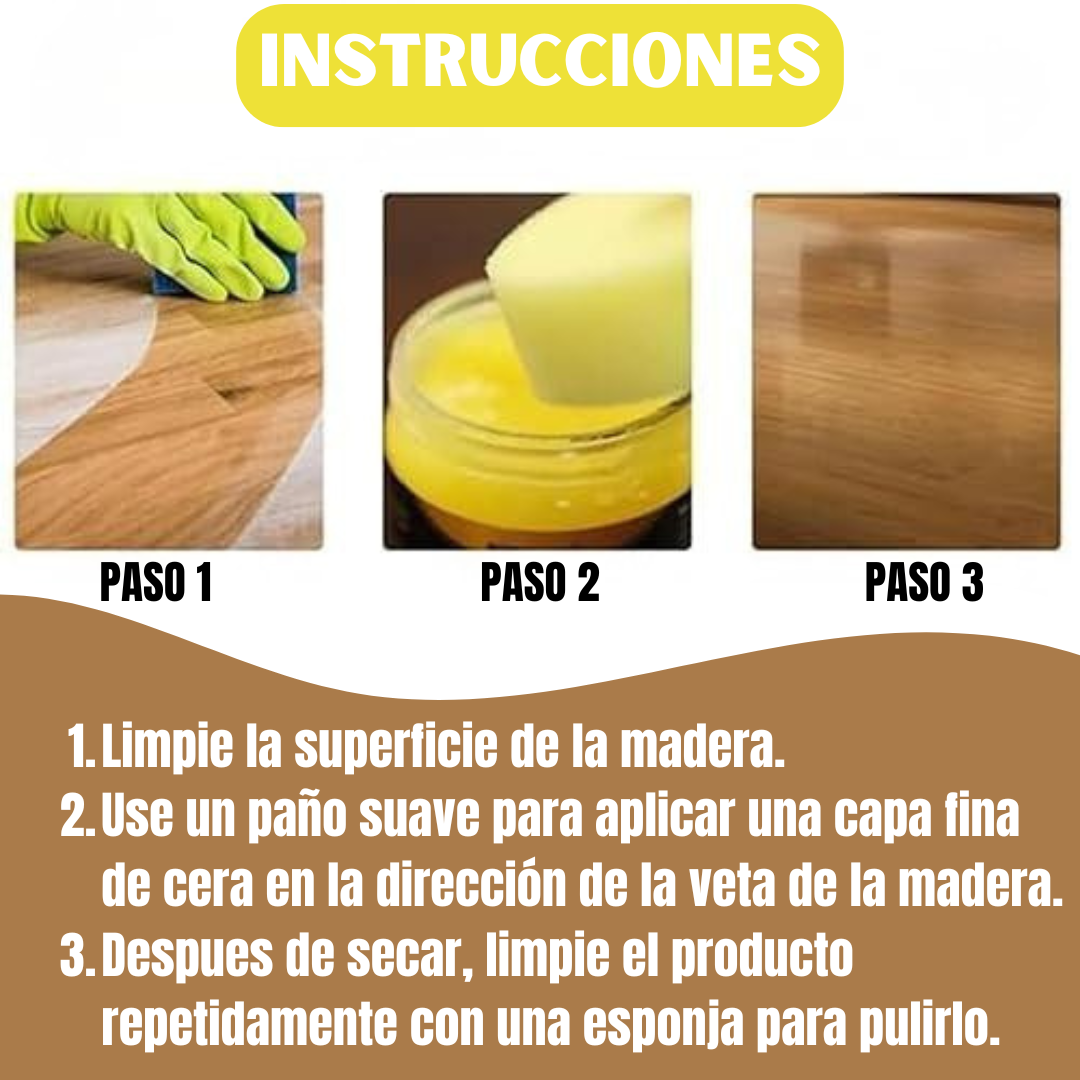 BEEWAX®RECUPERA EL BRILLO DE LA MADERA 🍯
