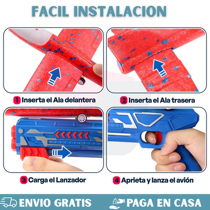 LANZADOR DE AVION PREMIUM+BURBUJAS Y SOPORTE GRATIS✈️🎁